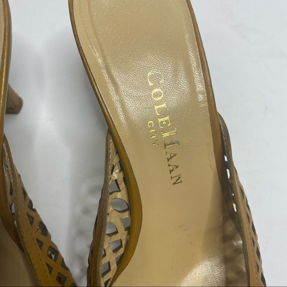 Cole Haan brown leather cutout slide on pointed toe mules Size 6.5 - Picture 4 of 11
